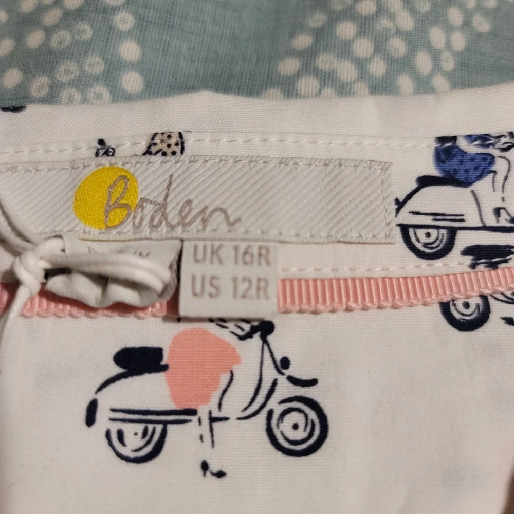 12R US NWT Boden Sofia Vespa Shirt Dress Cotton Blend - Picture 6 of 11